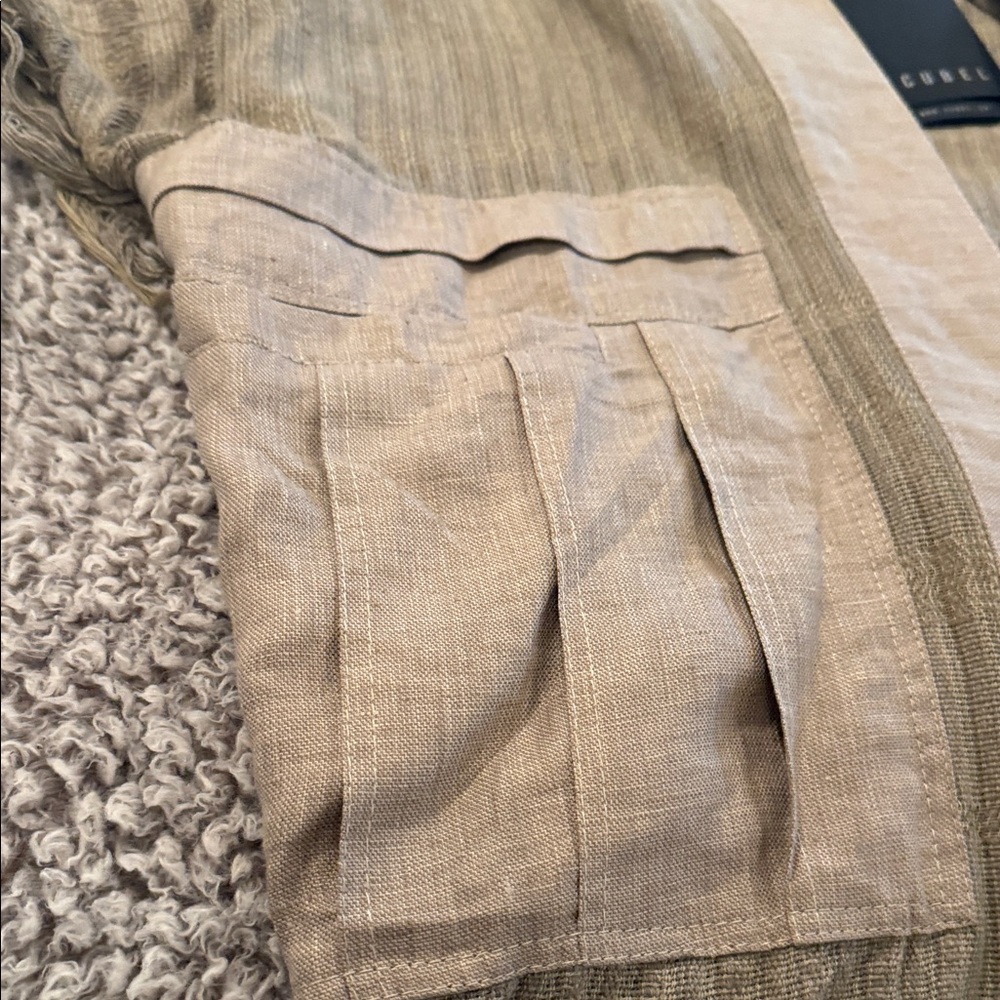 Men’s Beige Open Front Fringe Cardigan - Picture 3 of 8